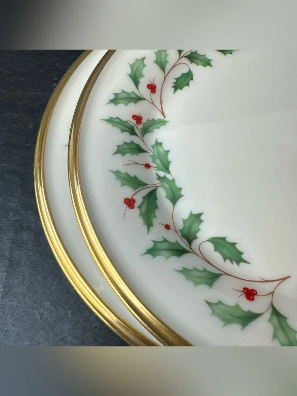 Vintage Lenox Bread Butter Plates Set 2 Holiday Dimension 6 3/8